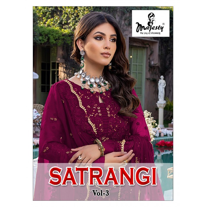 Majesty Satrangi Vol 3 Fox Georgette Pakistani Salwar Suits